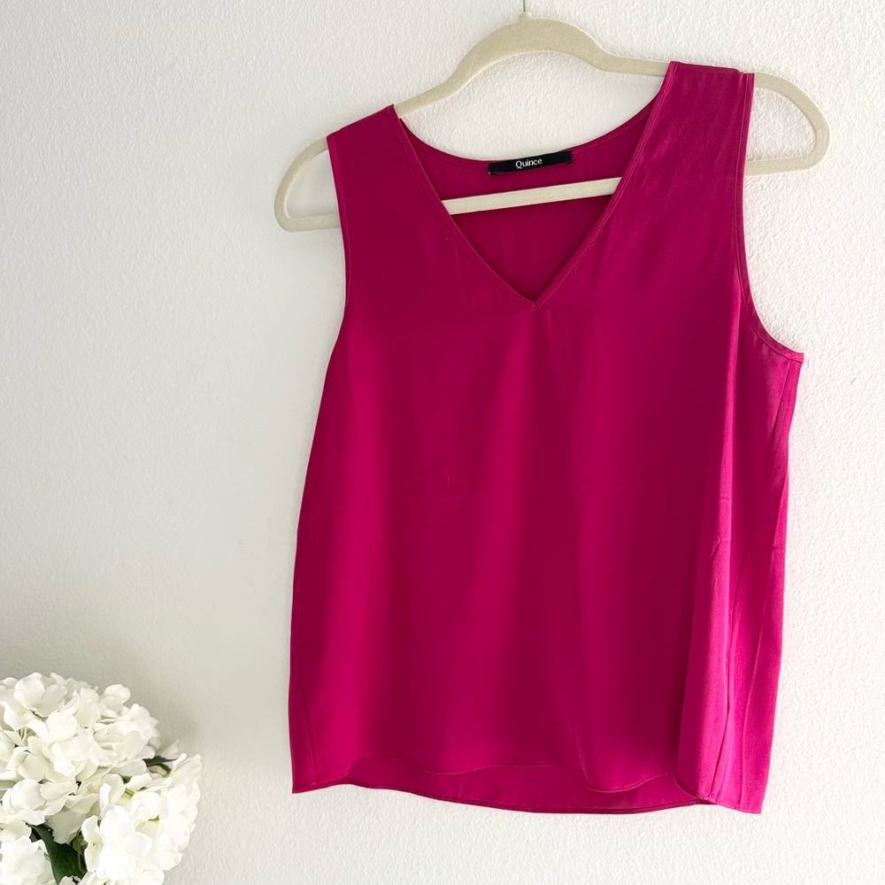 QUINCE | Fuschia Pink Silk Blouse